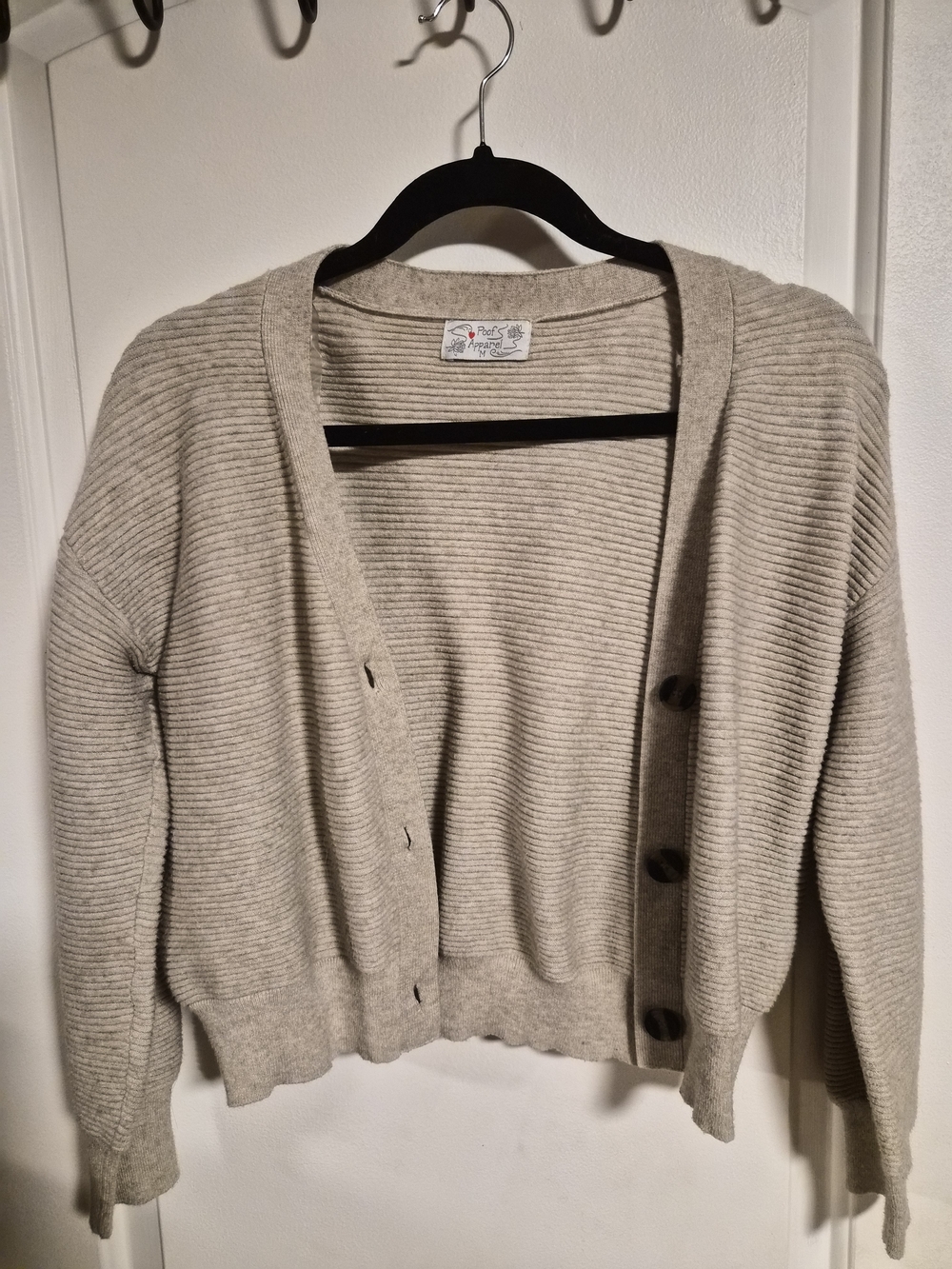 Poof! Cream Ribbed Button-Up Cardigan